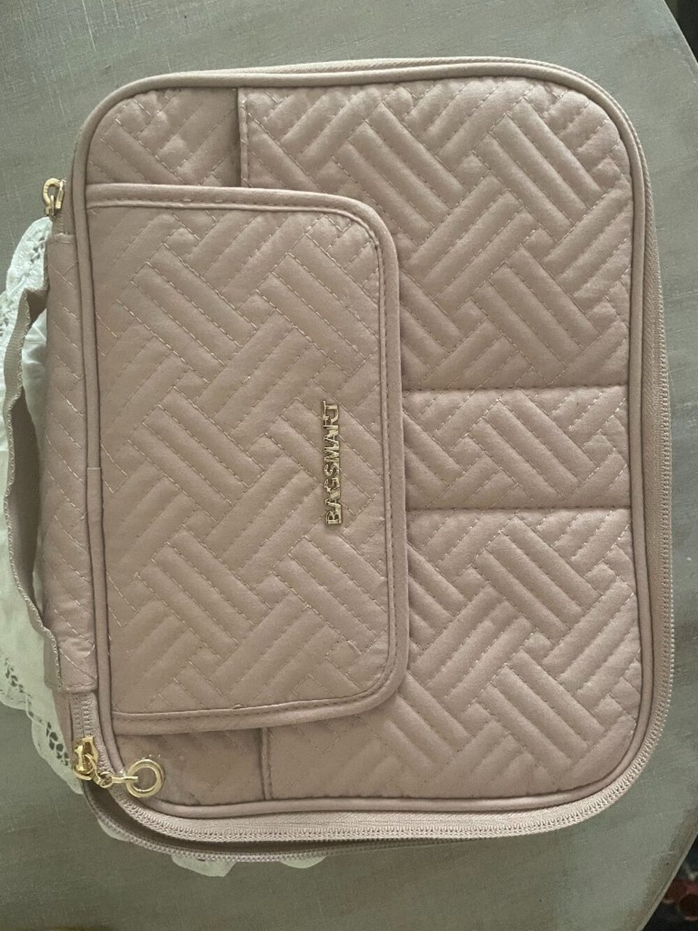 BAGSMART Electronics Organizer Travel Case, Mauve